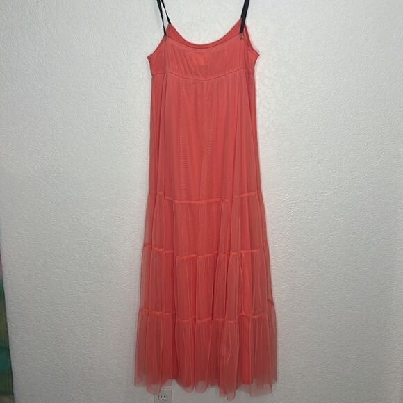 NWT Maeve Anthropologie Tulle MIDI Dress Coral Small - Picture 8 of 14